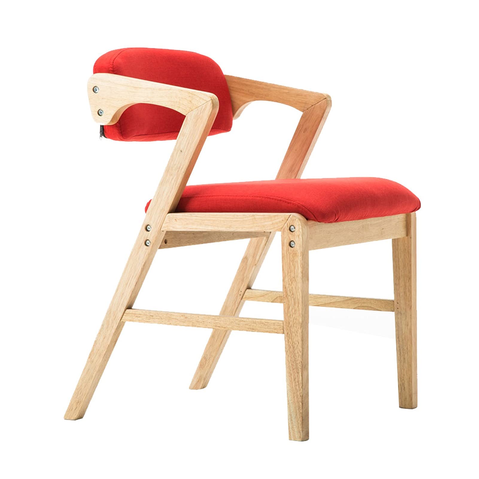 Stylish SJWA Linen Upholstered Dining Chair - Durable & Comfortable for Kitchen, Living Room, Bedroom & Reception Areas (Red) - Perfect for Home Decor, Office Waiting Rooms & Restaurant Seating