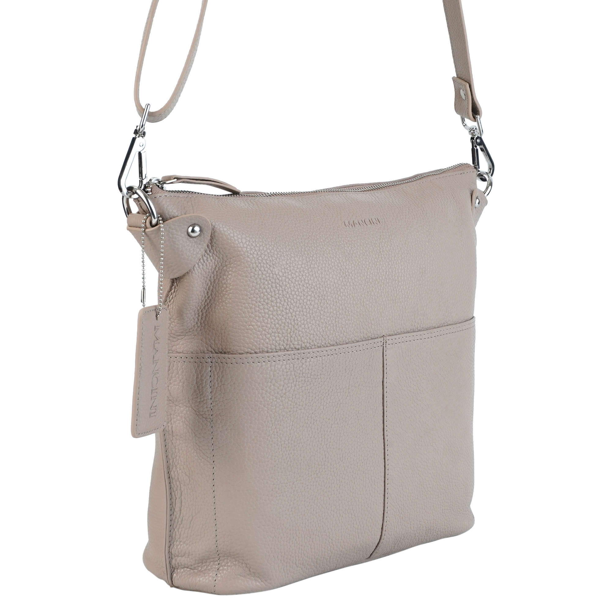 Mancini Pebbled Susan Crossbody Hobo Bag for Women - Stylish Leather Shoulder Purse for Everyday Use, Work & Travel