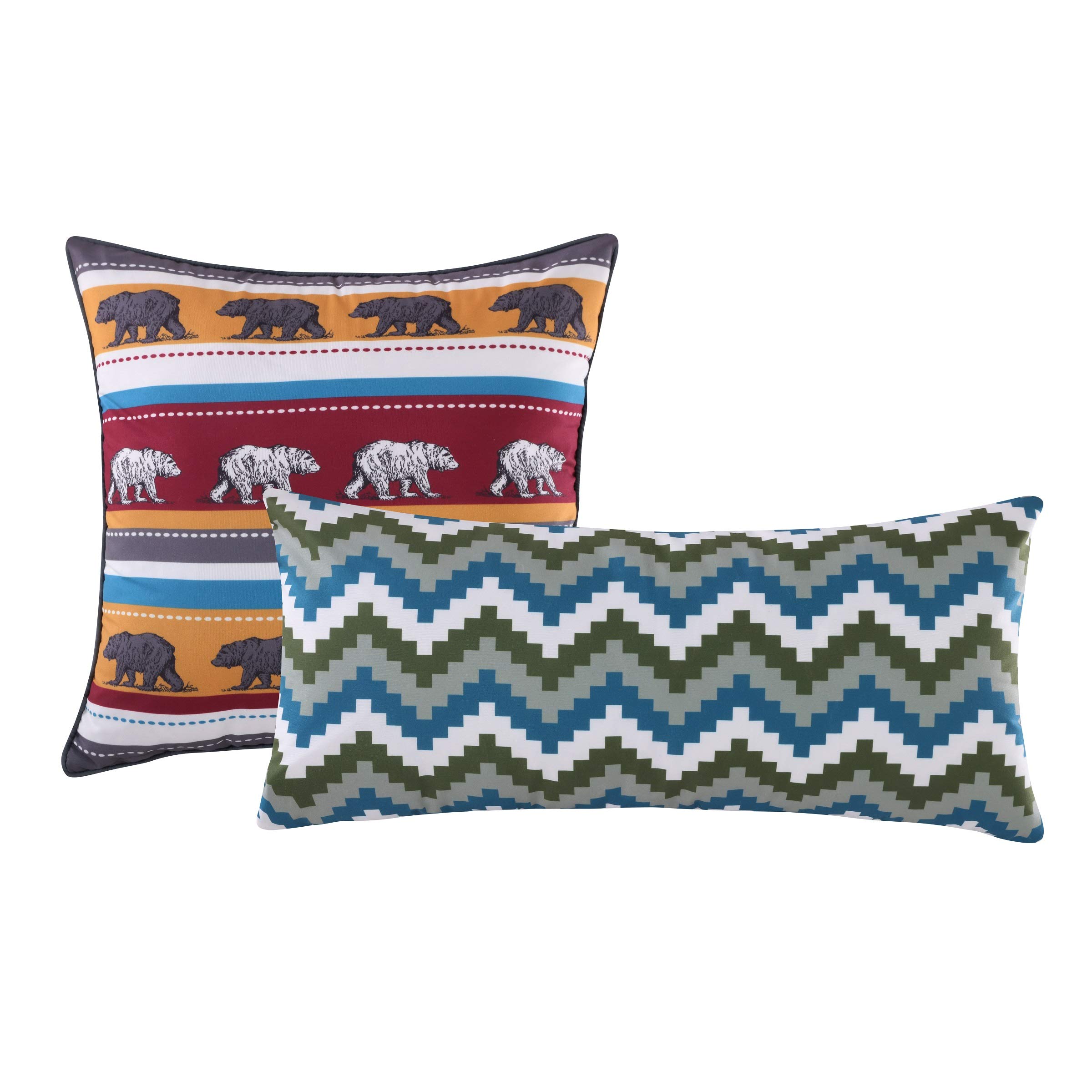 Greenland Home Black Bear Lodge Pillow Set - Soft Brown Decorative Throw Pillows for Cabin, Lodge, or Rustic Home Decor - Perfect for Sofa, Bed, and Living Room