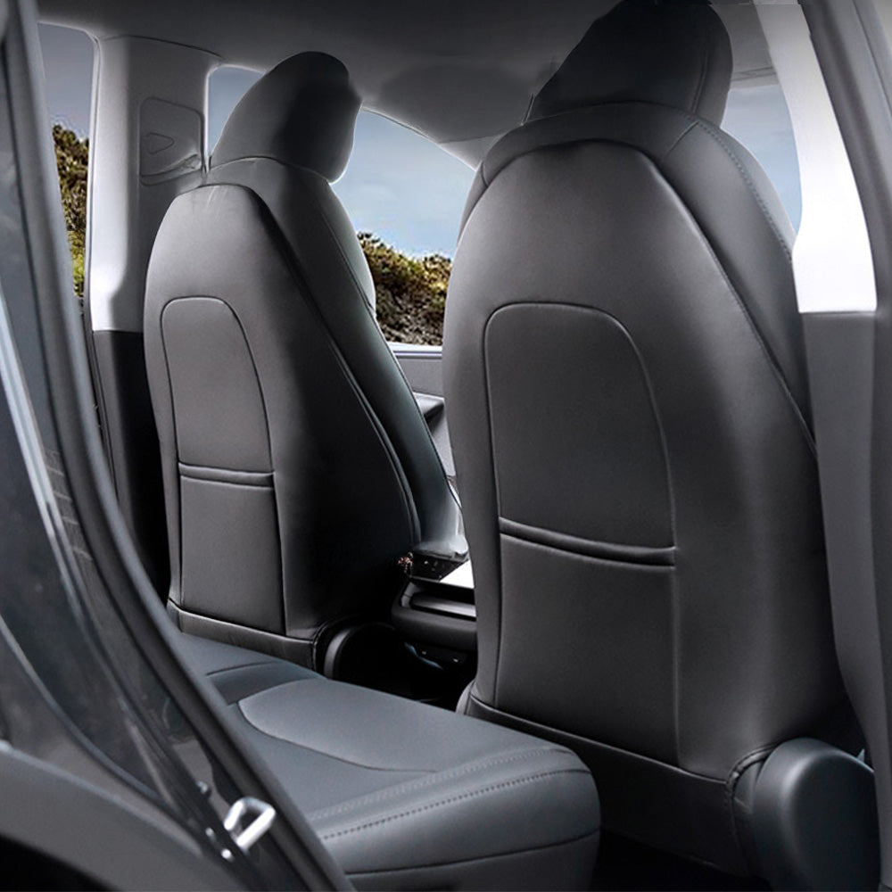Premium Waterproof Seat Back Kick Protector for Tesla Model Y (2025+) - OEM Matched Design with Storage Pocket | Car Interior Protection, Childproof Backseat Cover, Anti-Scratch Mat for Family Road Trips