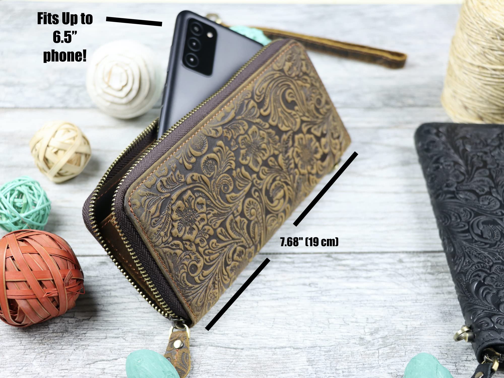 Genuine Leather Wallet for Women - Slim RFID Blocking Card Holder with Zipper Coin Pocket & Checkbook Organizer | Perfect for Everyday Use, Travel, and Gift Giving