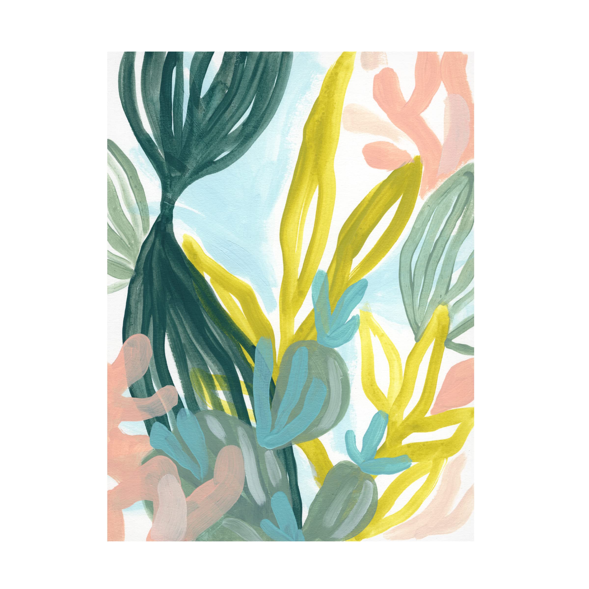 Trademark Fine Art 'Coral Garden I' Canvas Wall Art Print by June Erica Vess - Vibrant Ocean Painting for Living Room, Bedroom & Office Decor