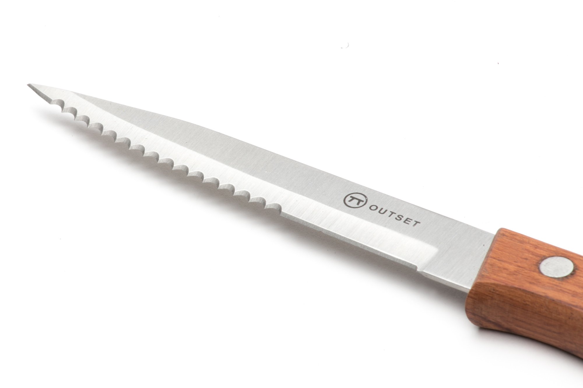Premium Rosewood Handle Serrated Steak Knives Set of 6 - Sharp Stainless Steel Blades for Steak, Meat & BBQ - Perfect for Dining, Gifts & Restaurant Use