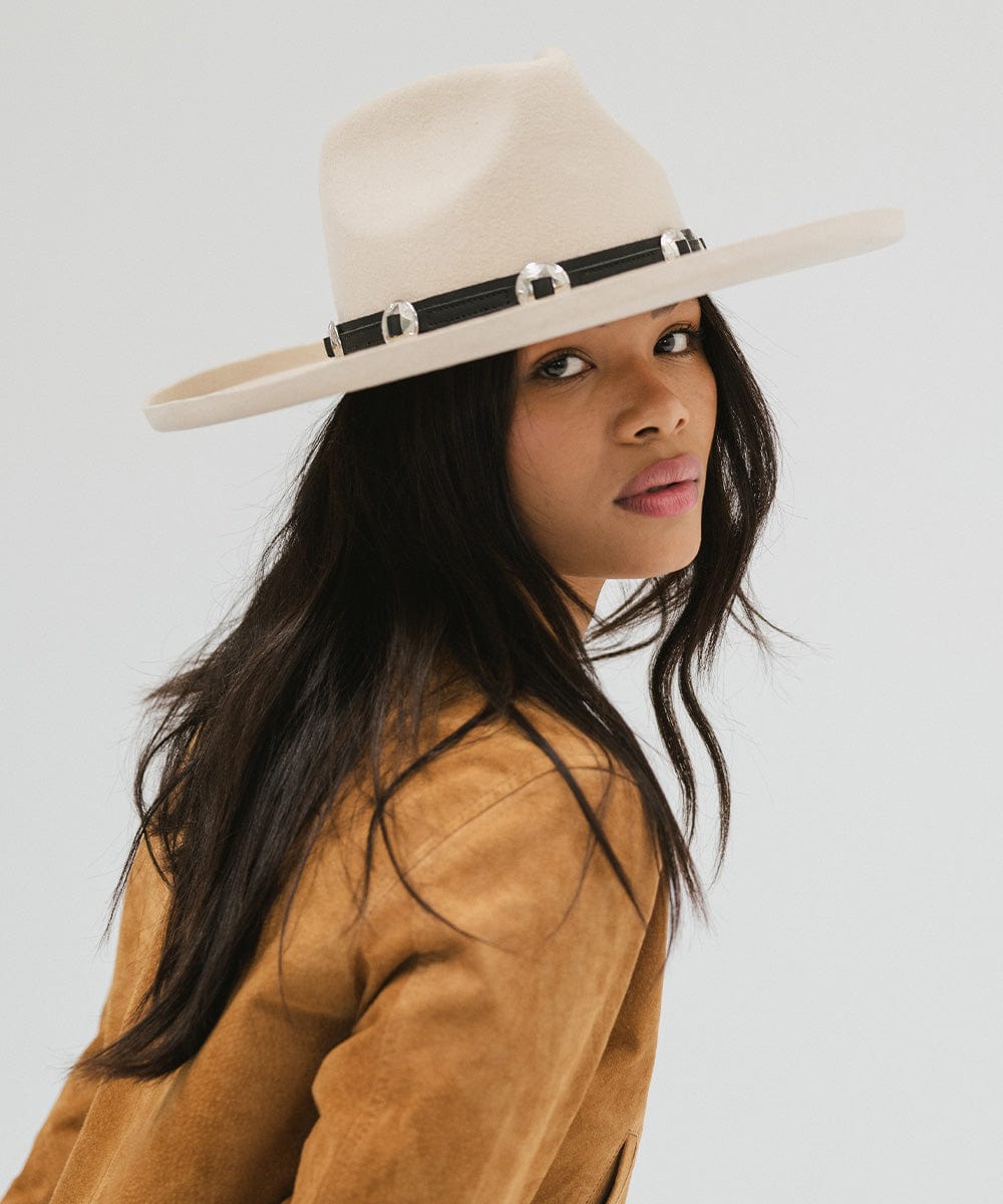 Amelia Pencil Brim Fedora Hat for Women - Stylish Wide Brim Sun Hat for Outdoor, Beach, and Summer Fashion