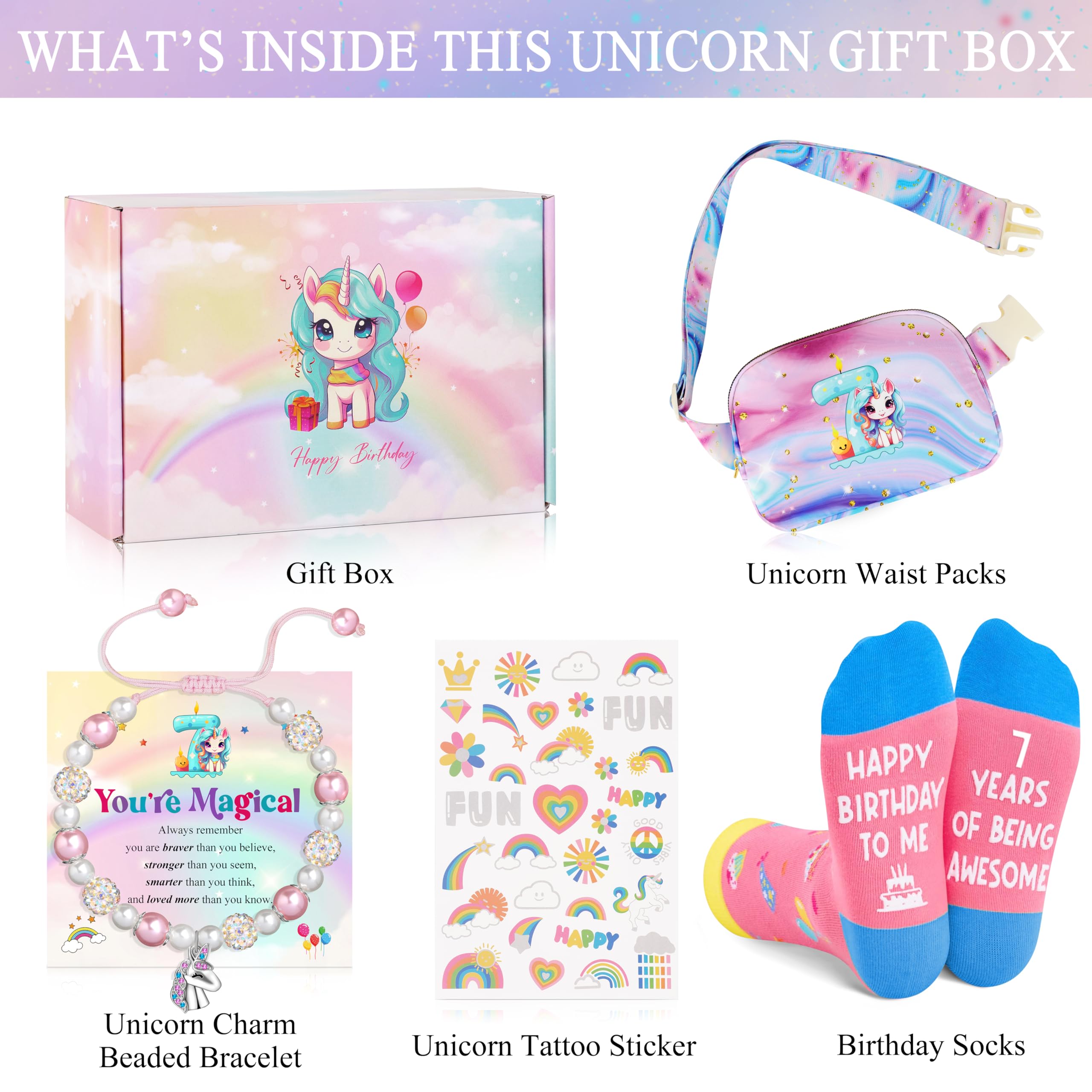 **Best 7th Birthday Gifts for Girls - Unicorn-Themed Gift Set for Daughter, Granddaughter, Sister & Niece | Perfect for Parties, Special Occasions & Surprise Presents**