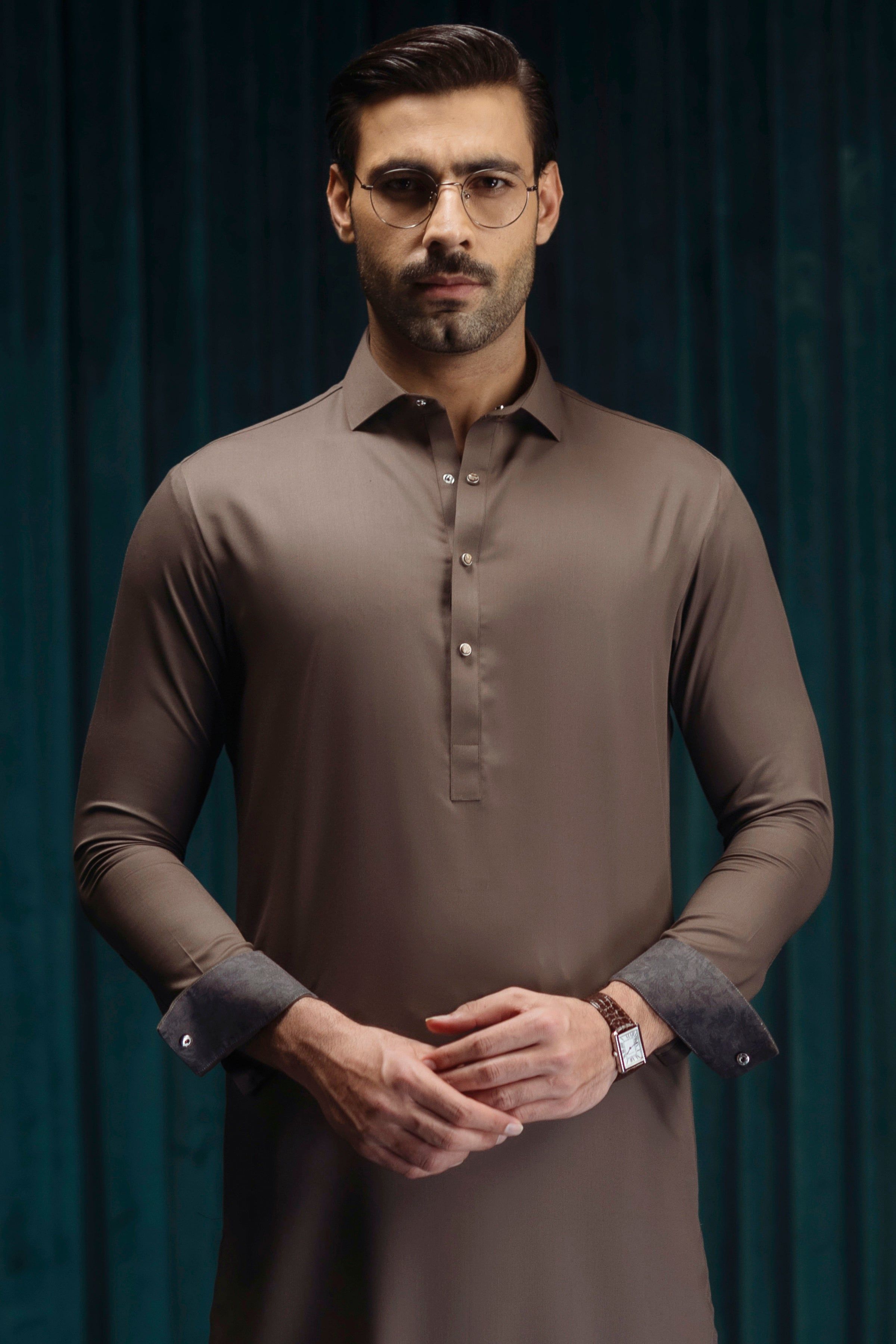 Blended Brown Shalwar Kameez for Men & Women - Traditional Pakistani Outfit for Cast & Crew - Perfect for Weddings, Festivals & Cultural Events