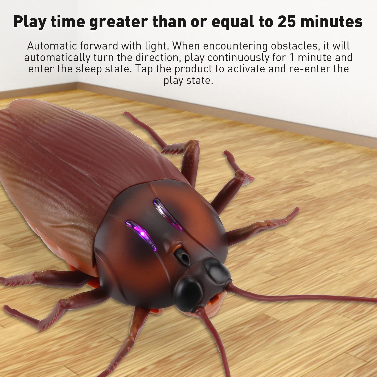 Realistic Electric Moving Cockroach Toy - Interactive Smart Sensing Kitten & Cat Toy, Fake Plastic Bugs for Halloween Prank, Kids Funny Gift (Simulated Roach) - Perfect for Pet Playtime & Halloween Pranks