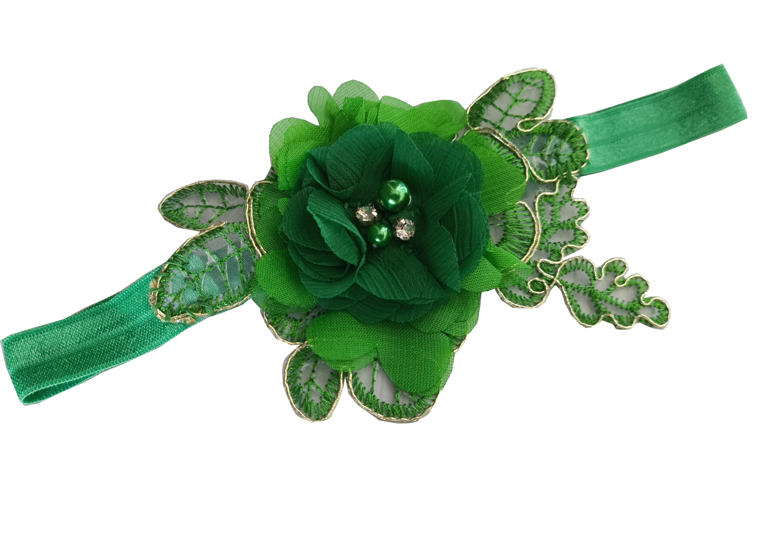 Elegant Wedding Garter for Bride – Pearl Embellished Single Garter Belt – Perfect for Weddings, Halloween & Special Occasions – Style W011 in Green