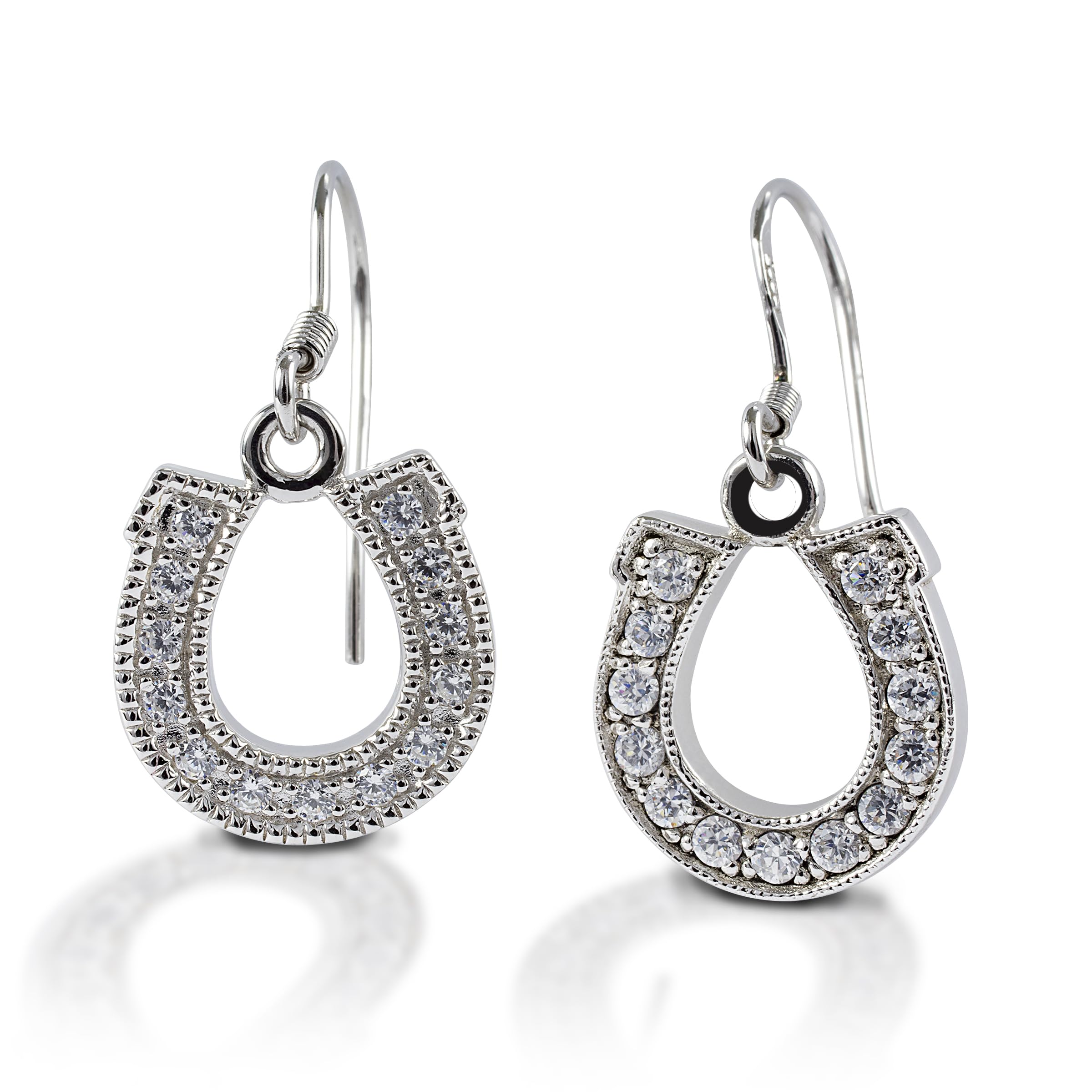 Dangle Horseshoe Earrings - Sterling Silver Hoop Earrings for Women | Trendy Western Style Jewelry Gift for Cowgirls & Equestrian Lovers | Perfect for Rodeo, Horse Riding & Country Outfits
