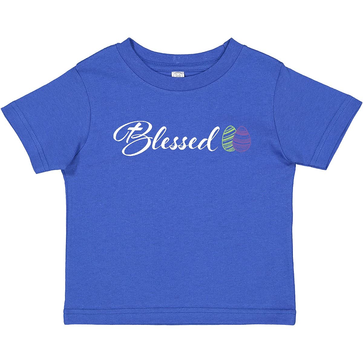 Easter Blessed Baby T-Shirt with Green & Purple Eggs - Holiday Outfit