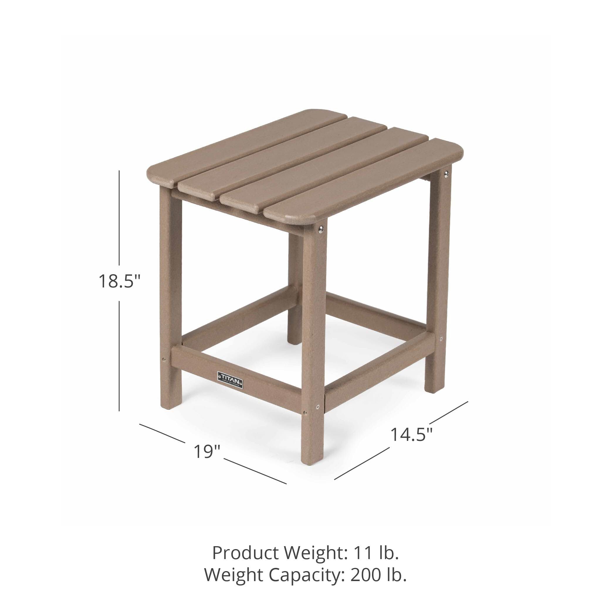 TITAN GREAT OUTDOORS All-Weather Polyresin Driftwood Side Table - Outdoor End Table for Patio, Garden, Poolside & Deck Decor