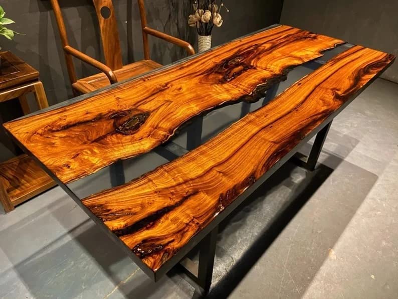 Custom Epoxy River Dining Table for 2-8 People - 60