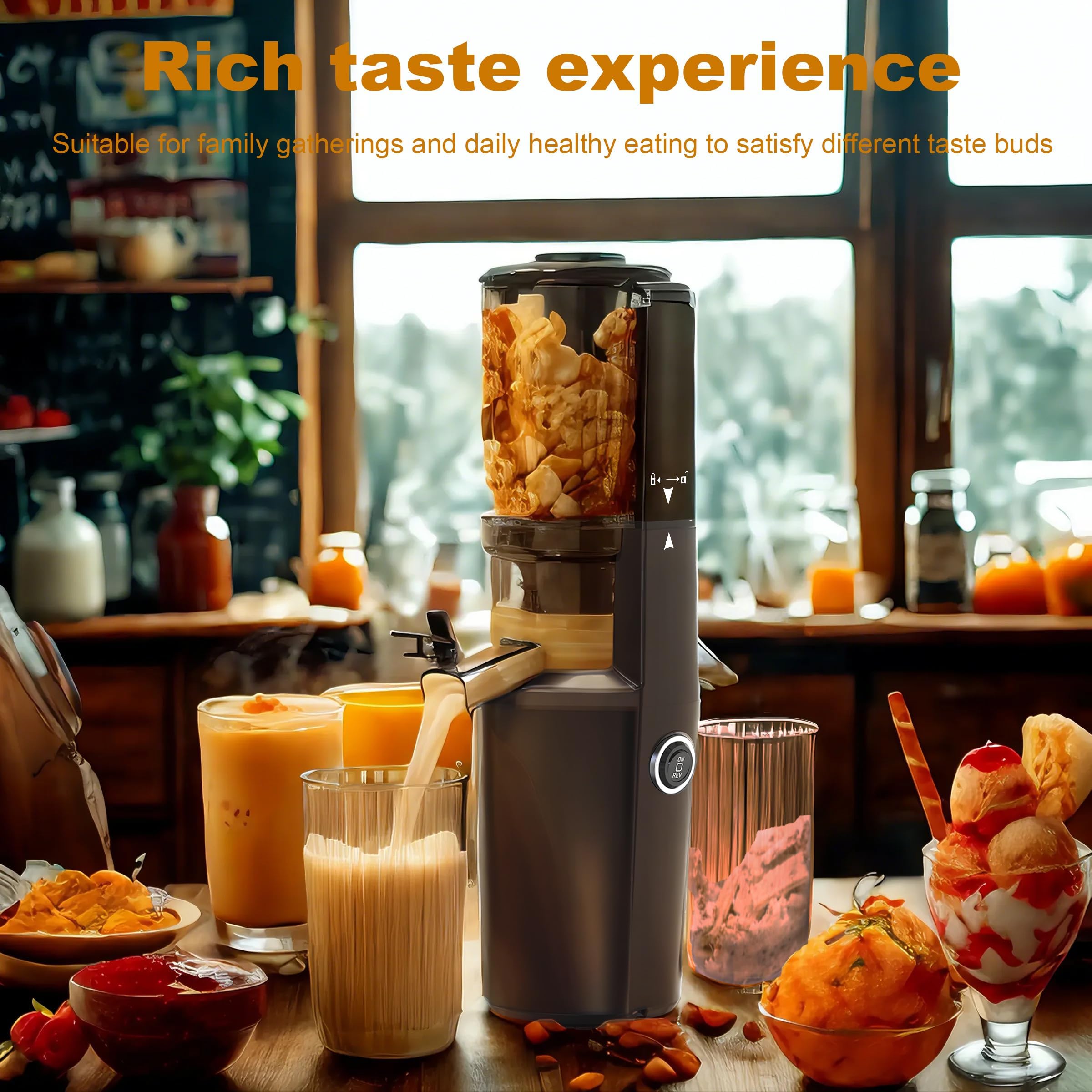 Fyenkfar ENTSAFTER Slow Juicer - Best for Fruits & Vegetables, High in Vitamins & Enzymes, Pure & Healthy Nutrition - Perfect for Daily Wellness & Family Gatherings (Silver Gray)