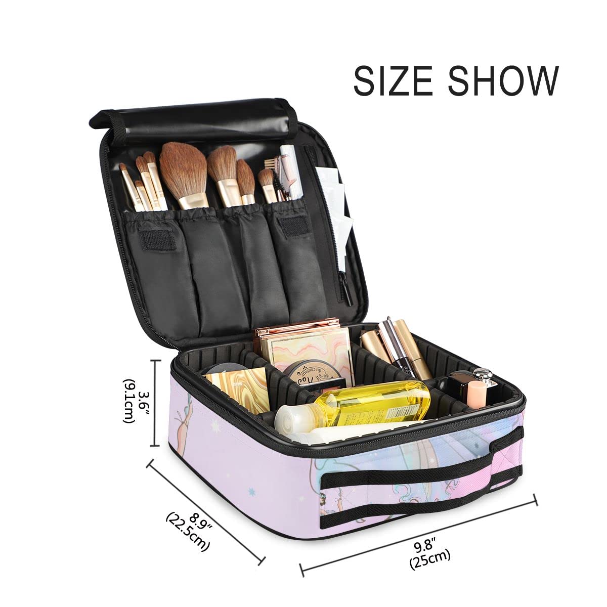 GAIREG Magic Seal Fantasy Symbols Travel Makeup Bag - Waterproof Train Case & Portable Cosmetic Organizer for Ballerinas & Princesses | Perfect for Travel, Dance Recitals & Gift Giving