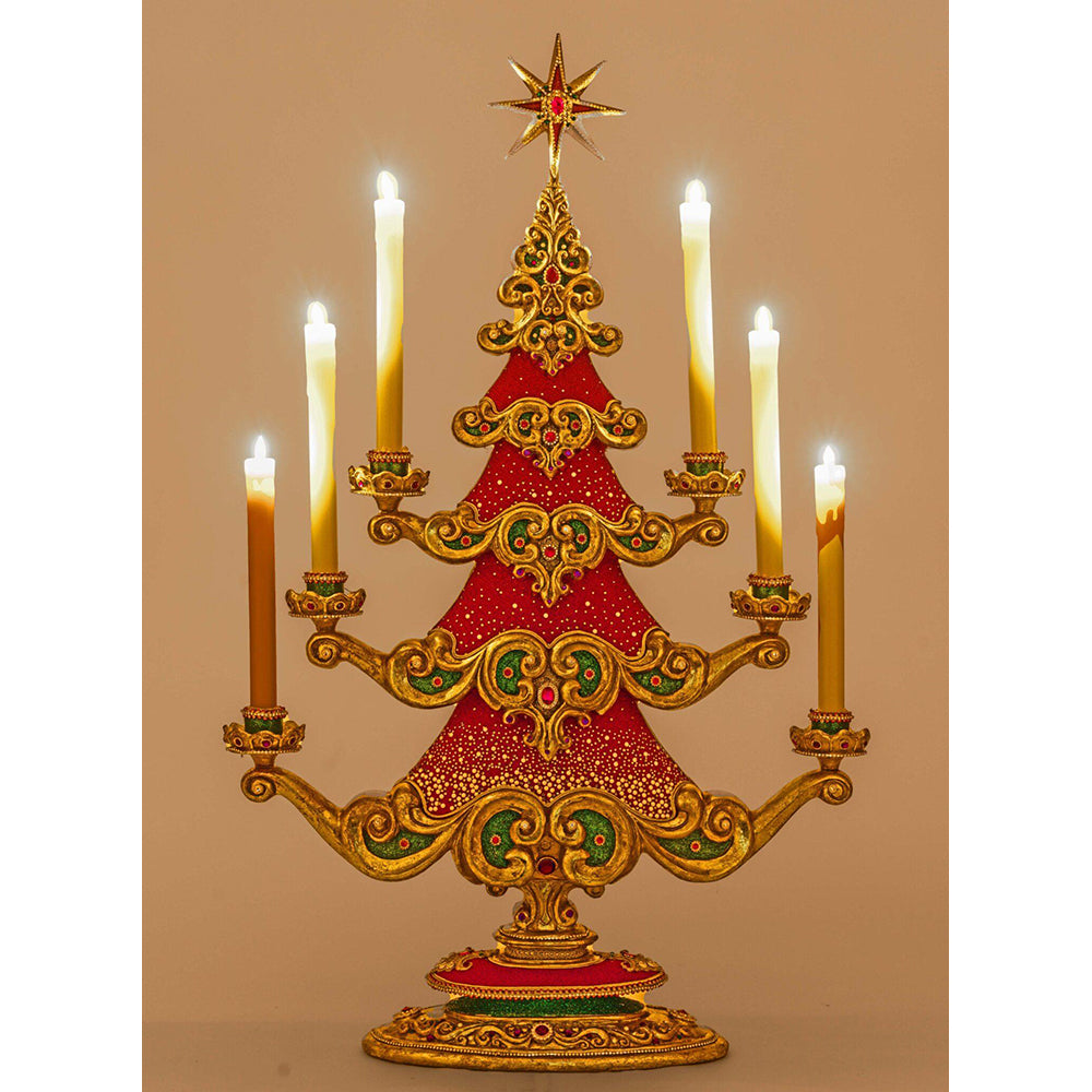 Katherine's Collection Christmas Ball Tree with Candles - Elegant Holiday Decor for Home, Office & Party Decoration