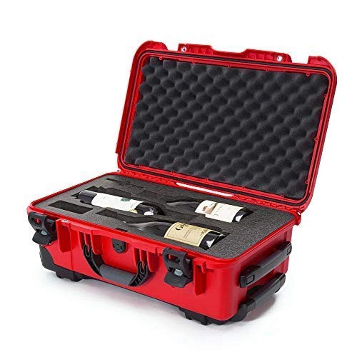 Nanuk 935 TSA Approved Wine Travel Case - Protective Carry-On for 3 Bottles with Wheels & Extendable Handle (Red) | Perfect for Air Travel, Gifts & Wine Transport