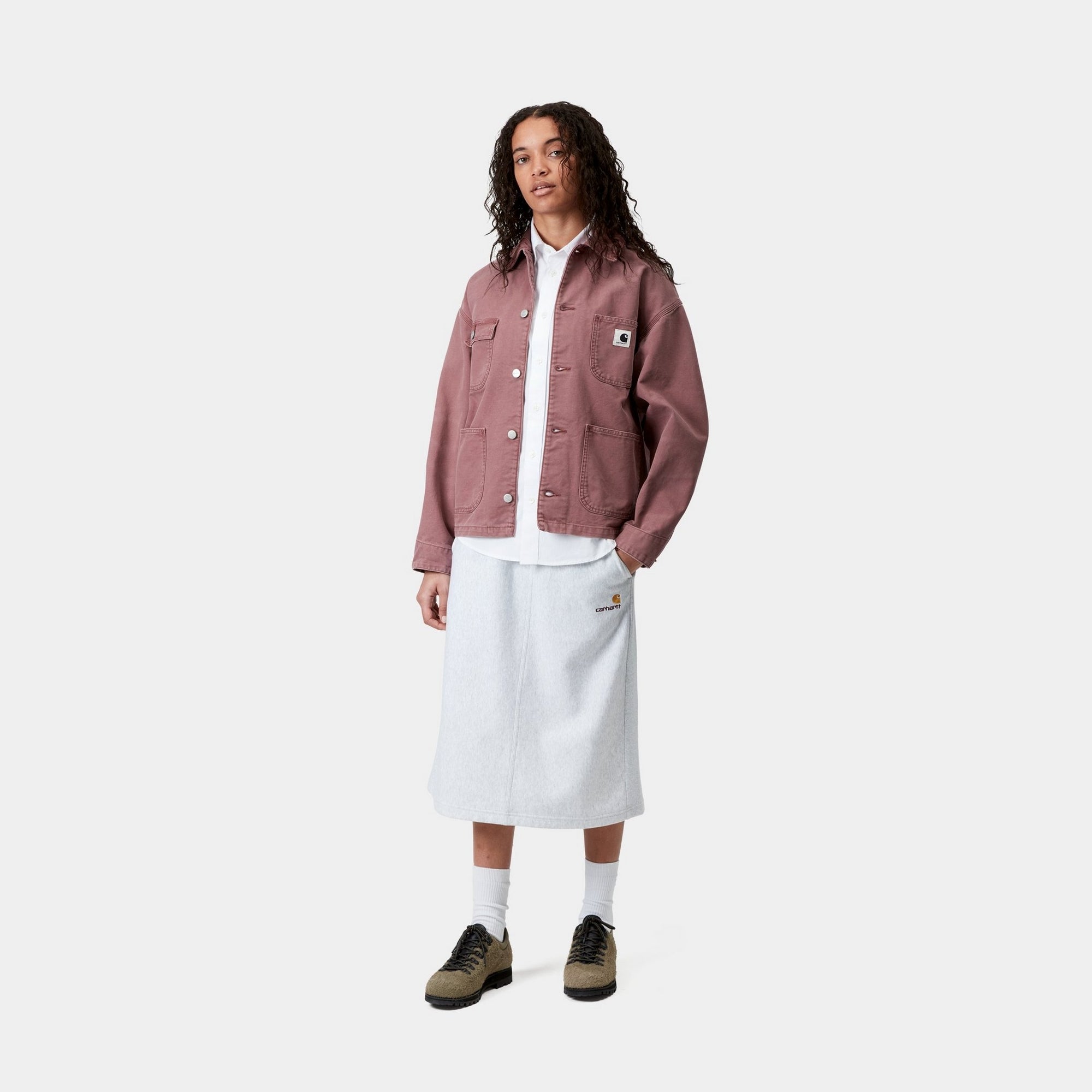 Women's OG Michigan Spring Coat - Stone Canvas & Dusky Pink Waterproof Jacket for Outdoor Hiking, Camping & Casual Wear