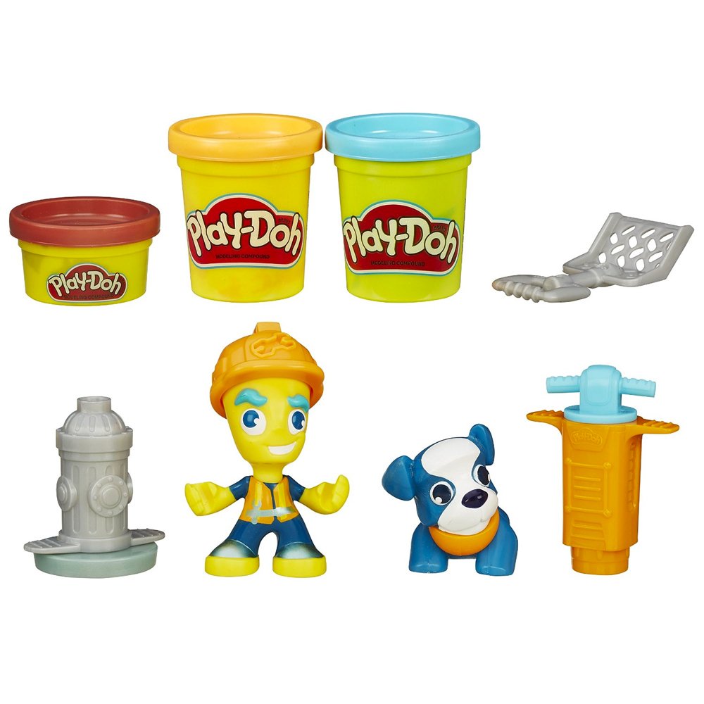 Play-Doh Construction Worker & Pet Toy Figure Set - Fun Pretend Play for Kids - Perfect for Creative Playtime & Role-Playing Scenarios