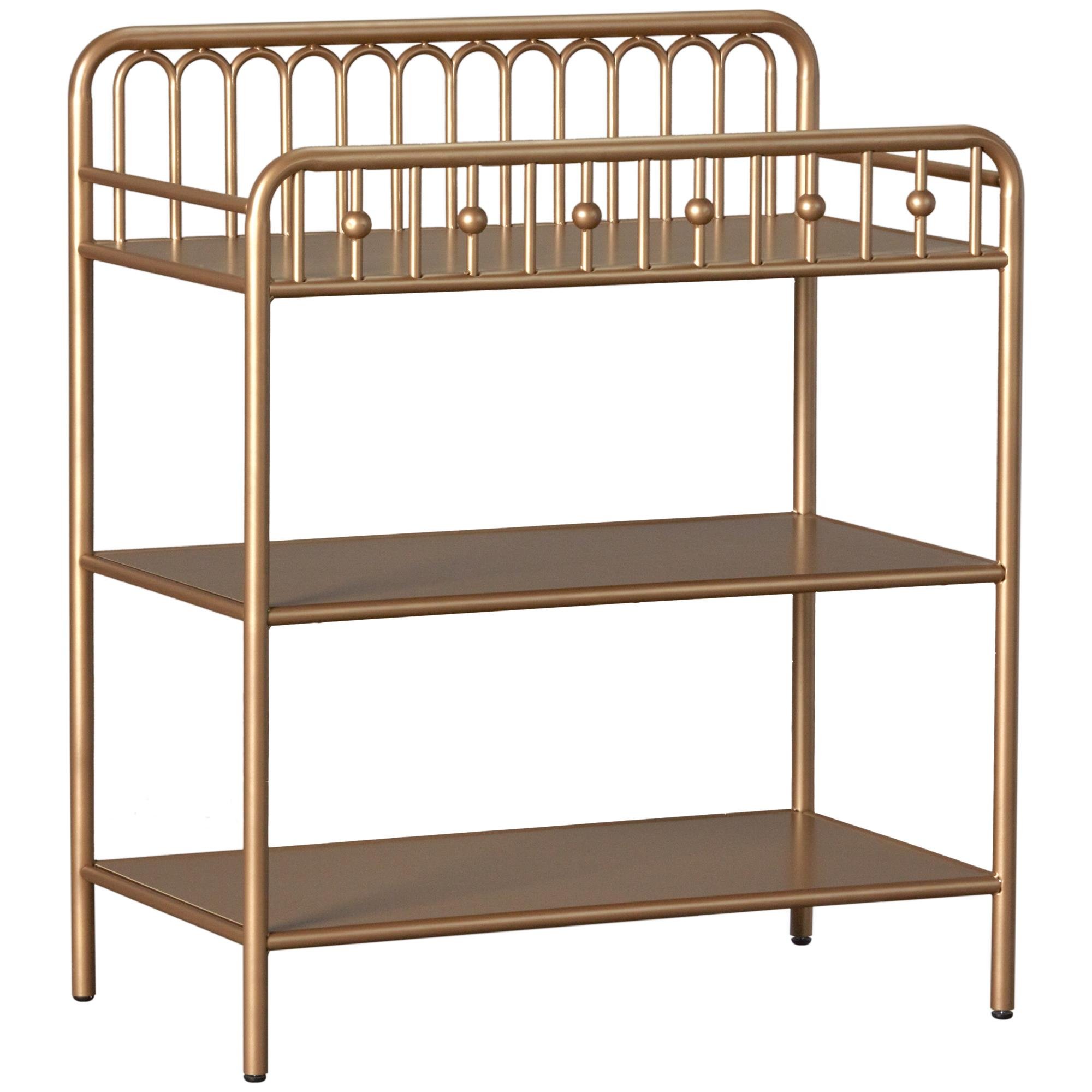 Little Seeds Monarch Hill Ivy Metal Changing Table - Gold Finish | Sturdy & Safe Baby Changing Station for Nursery, Bedroom, or Daycare | Perfect for Diaper Changes & Baby Care Essentials Storage