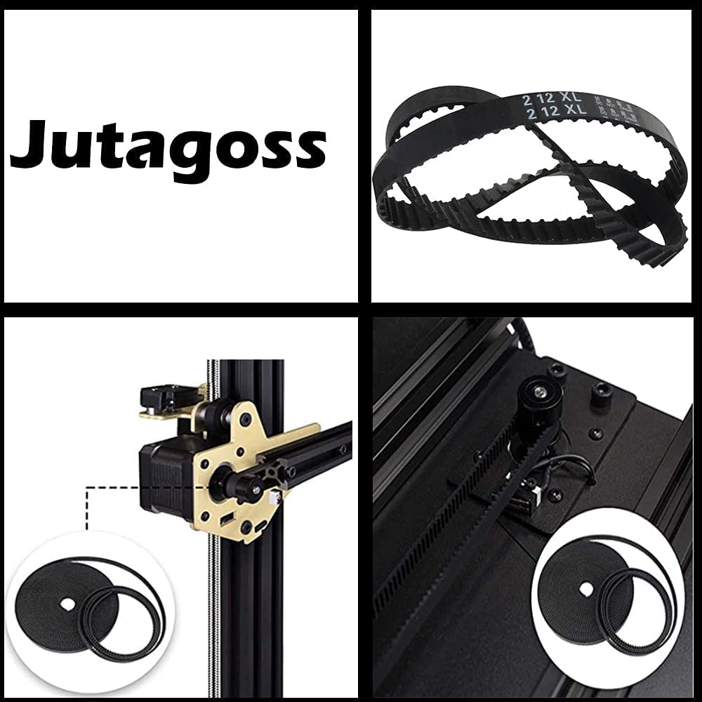 Jutagoss 66MXL Timing Belt - 168.656mm Perimeter, 6mm Width, 2.032mm Pitch, 83 Teeth - Cogged Rubber Toothed Belt for 3D Printers, CNC Machines & Industrial Equipment
