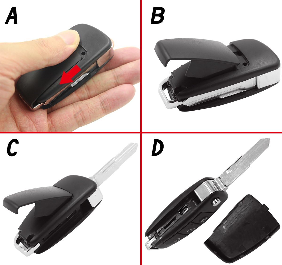 Hidden Camera Car Key - Full HD Mini Spy Key Fob Camera with Motion Detection & Night Vision | No Audio, No WiFi | Portable Nanny Cam for Baby Monitoring, Home Security & Outdoor Surveillance