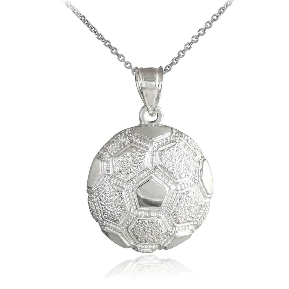 925 Sterling Silver Soccer Ball Pendant Necklace - Sports Charm Textured Jewelry for Women - Perfect Gift for Soccer Players & Fans (Game Day, Birthday, Anniversary)