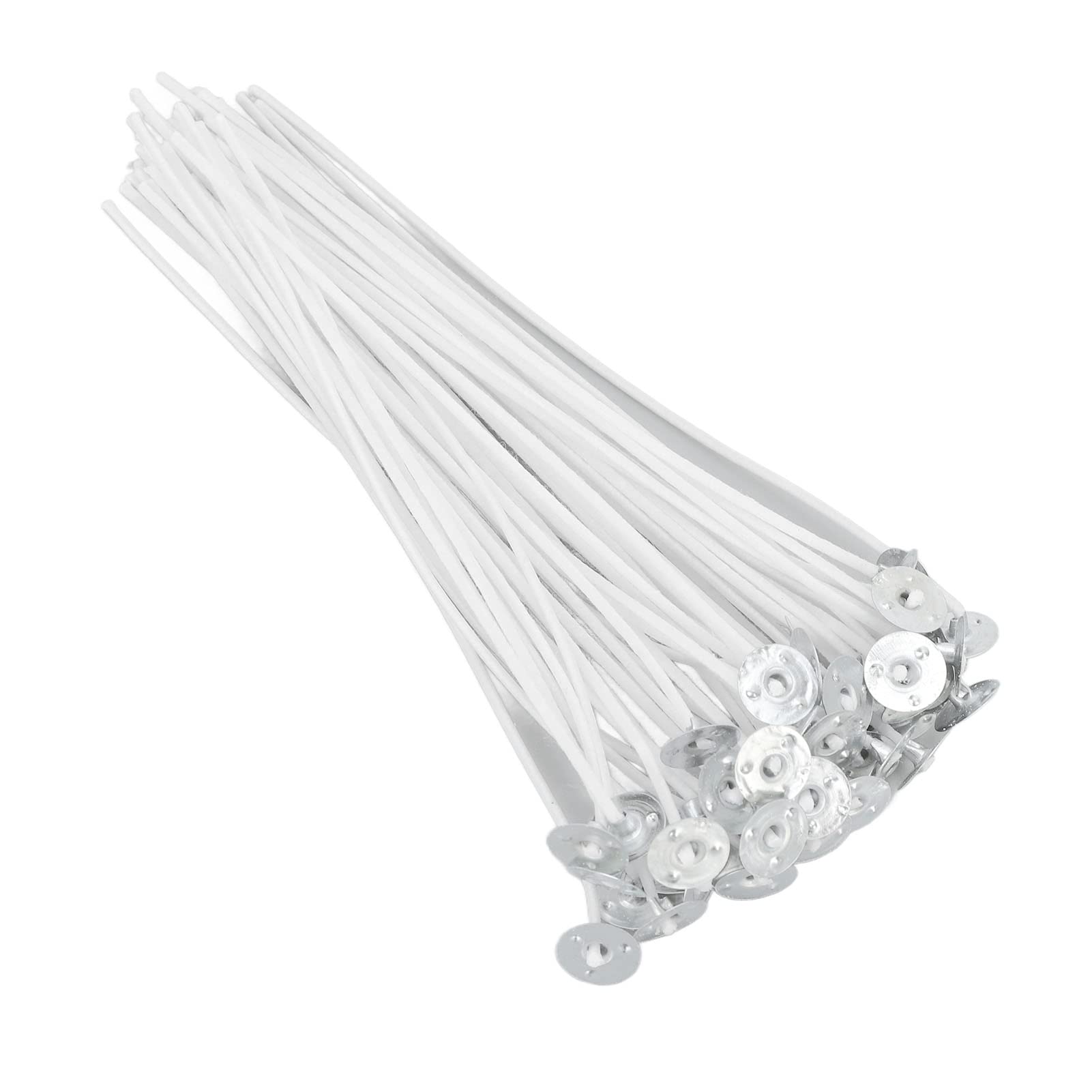 50pcs 15cm Extra White Cotton Candle Wicks - Smokeless, Pre-Waxed DIY Candle Making Supplies for Scented, Christmas & Home Decor Candles - Perfect for Aromatherapy, Gifts & Craft Projects