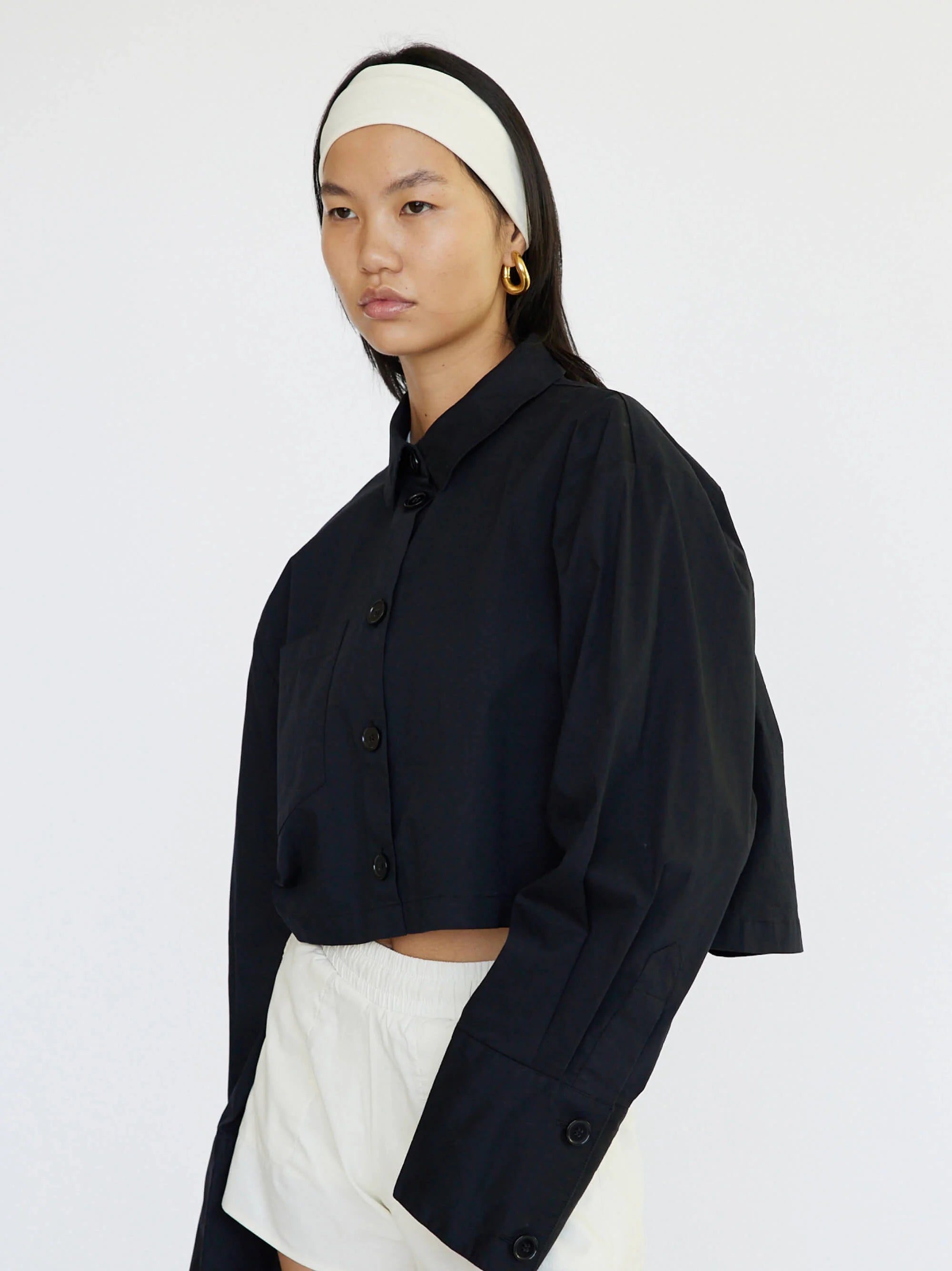 Barthelemy Women's Long Sleeve Cropped Shirt - Fashionable Casual Top for Spring & Fall | Perfect for Office, Date Night and Weekend Outings