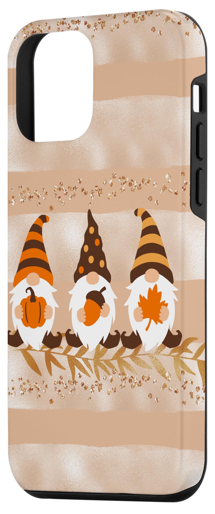 iPhone 12 Mini Phone Case - Modern Pastel Cute Beige Gnome Design for Fall & Autumn | Protective Cover for Everyday Use & Seasonal Style