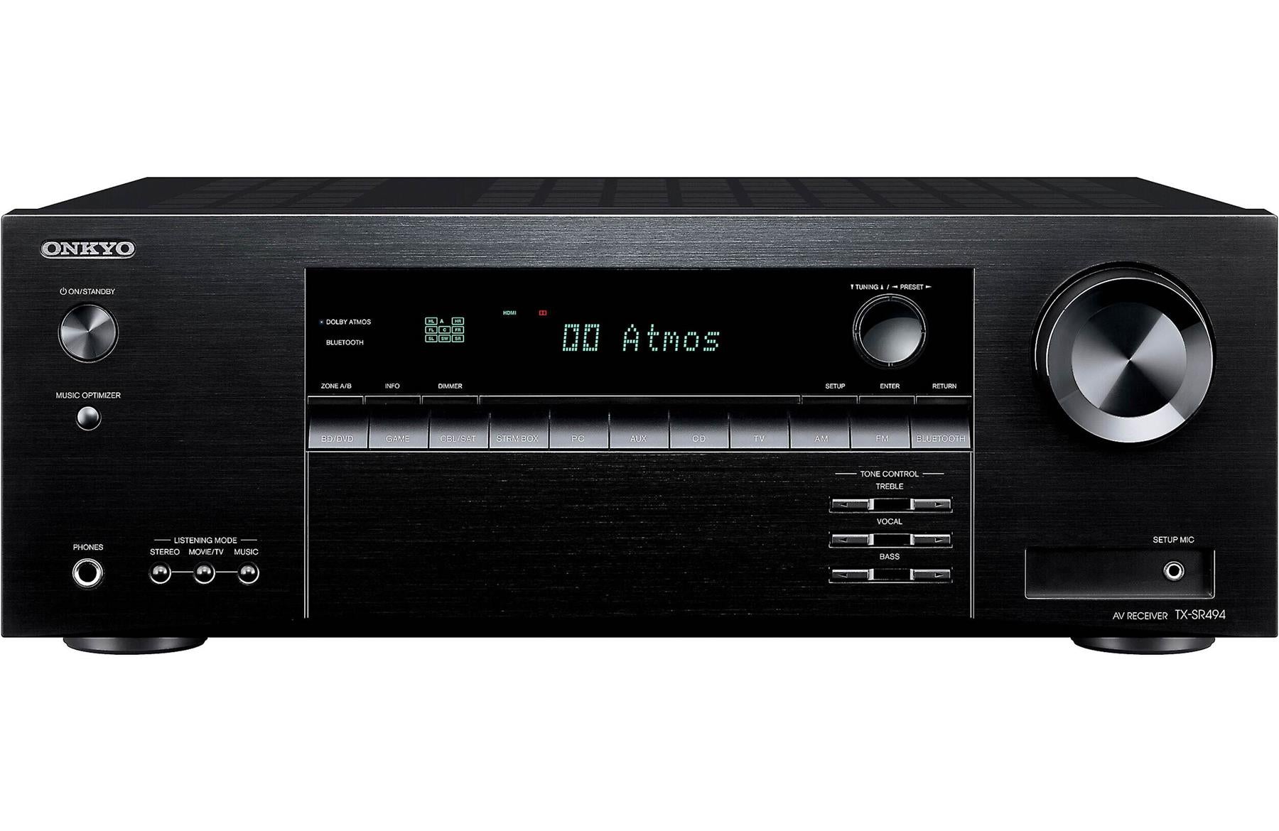 Onkyo TX-SR494 7.2 Channel 4K Ultra HD AV Receiver with Dolby Atmos | Home Theater Audio System for Movies, Music & Gaming