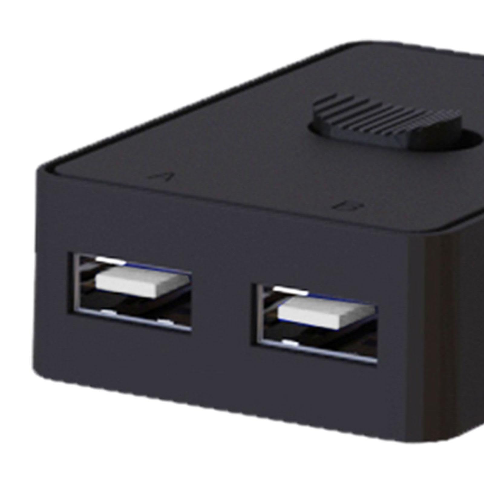 Dickly USB Printer Sharing Device - 2-Port USB 2.0 Switch Selector Box for PC | Plug & Play Peripheral Switcher | Share Printers & Devices Between 2 Computers | Home Office & Small Business Solution