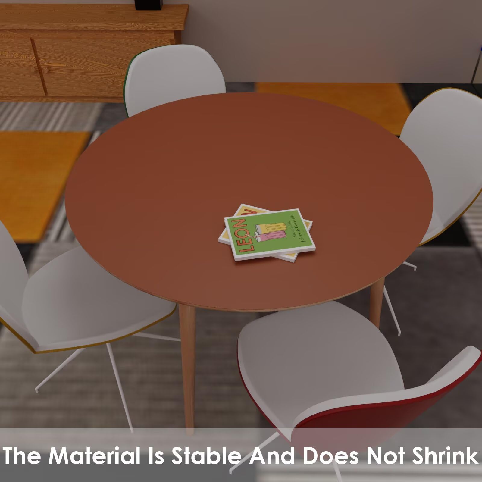 Premium 24 Inch Round Table Pad - 1.8mm Thick Leather Table Protector Cover for Dining & Coffee Tables (Brown & Gray) - Perfect for Home, Restaurant & Office Use