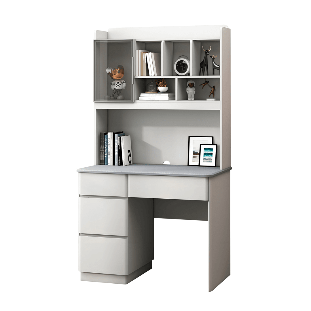 Magnus Study Desk with Hutch - 120cm White Modern Computer Desk for Home Office, Study Room & Small Spaces - Perfect for Work, Online Classes & Remote Learning