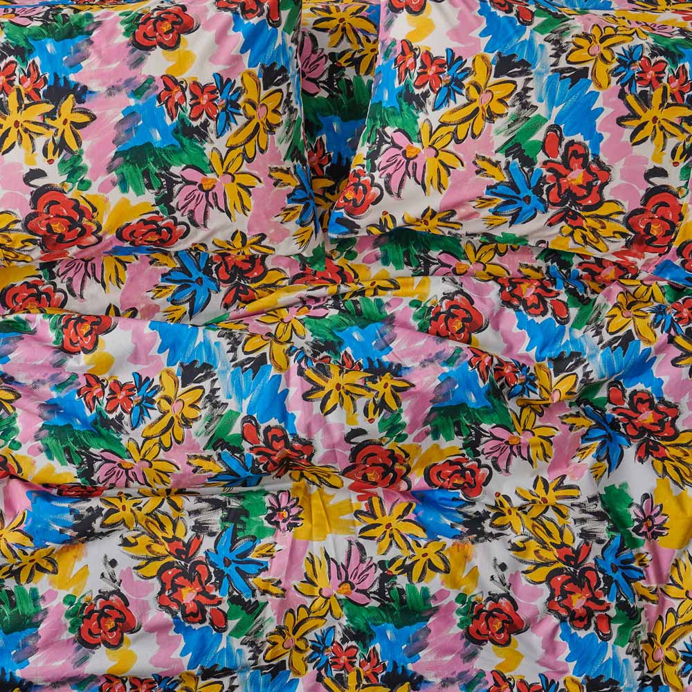 Rio Floral Cotton Quilt Cover Set - Soft 100% Cotton Duvet Cover with Floral Pattern - Perfect for Bedroom Decor & Guest Room Styling