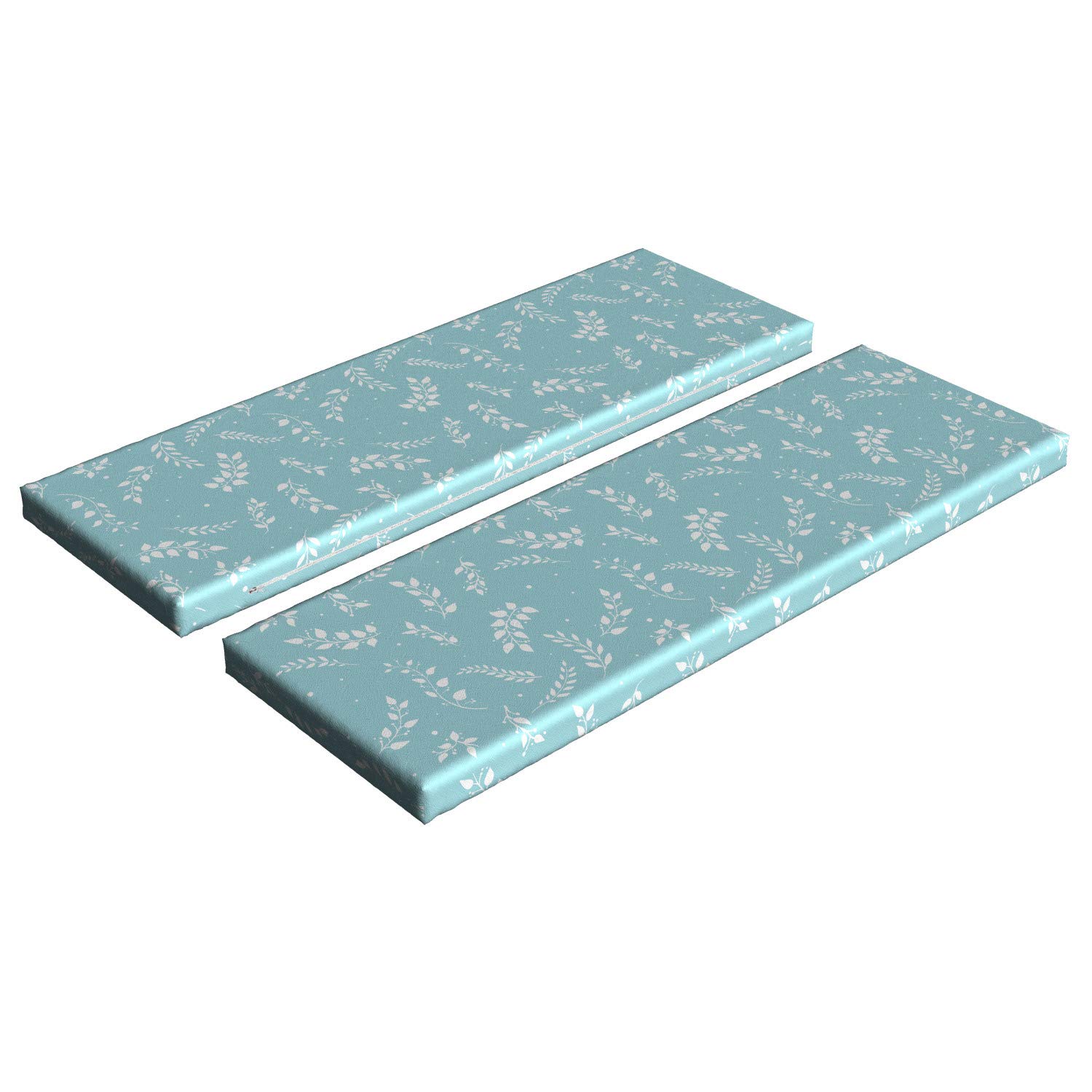 Ambesonne 2-Piece Tree Bench Cushion Set - Blooming Branches with Delicate Leaves Design, 45