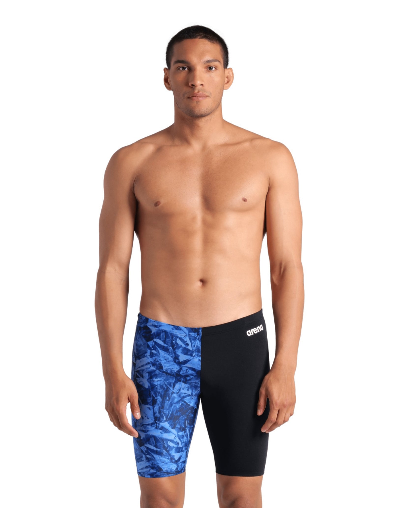 Men's Crackle Swim Jammer - Black/Team Royal Competitive Swimwear for Training & Racing | Perfect for Lap Swimming, Swim Meets & Water Sports