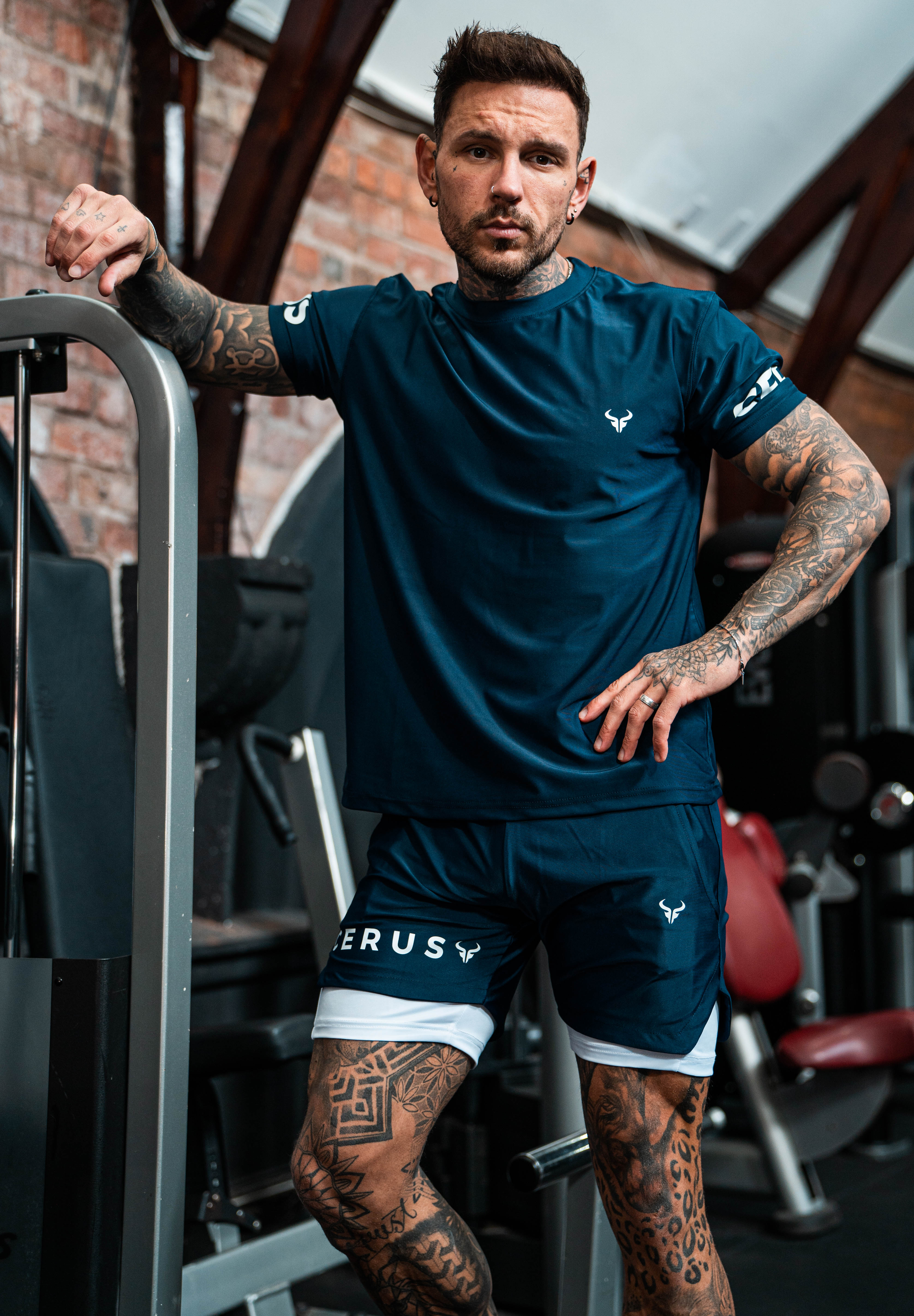 Cerus Navy Apex 2-in-1 Running Shorts with Liner - Men's Athletic Workout Gym Shorts for Running, Training & Outdoor Activities
