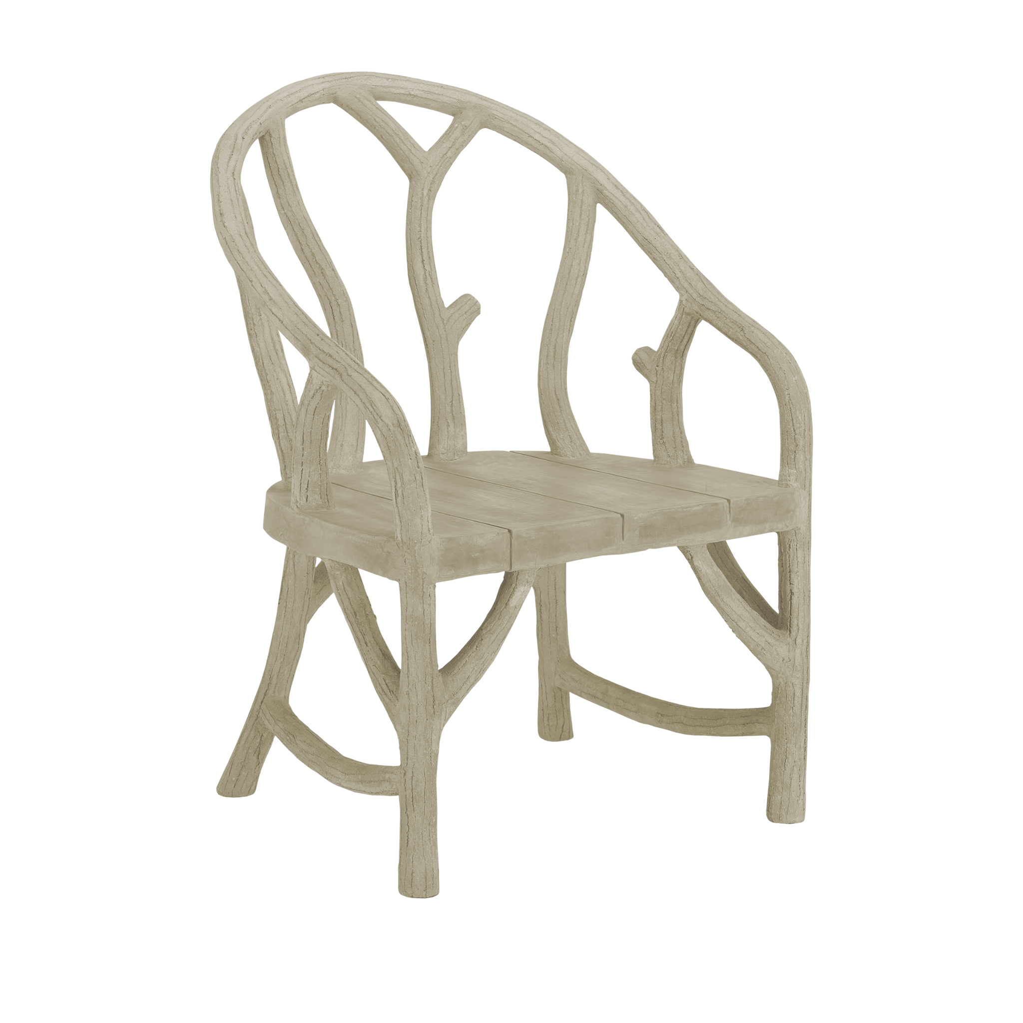 Arbor Faux Bois Chair - Rustic Wood-Look Outdoor Patio Furniture for Garden, Deck & Porch - Weather-Resistant Accent Seating for Backyard & Poolside