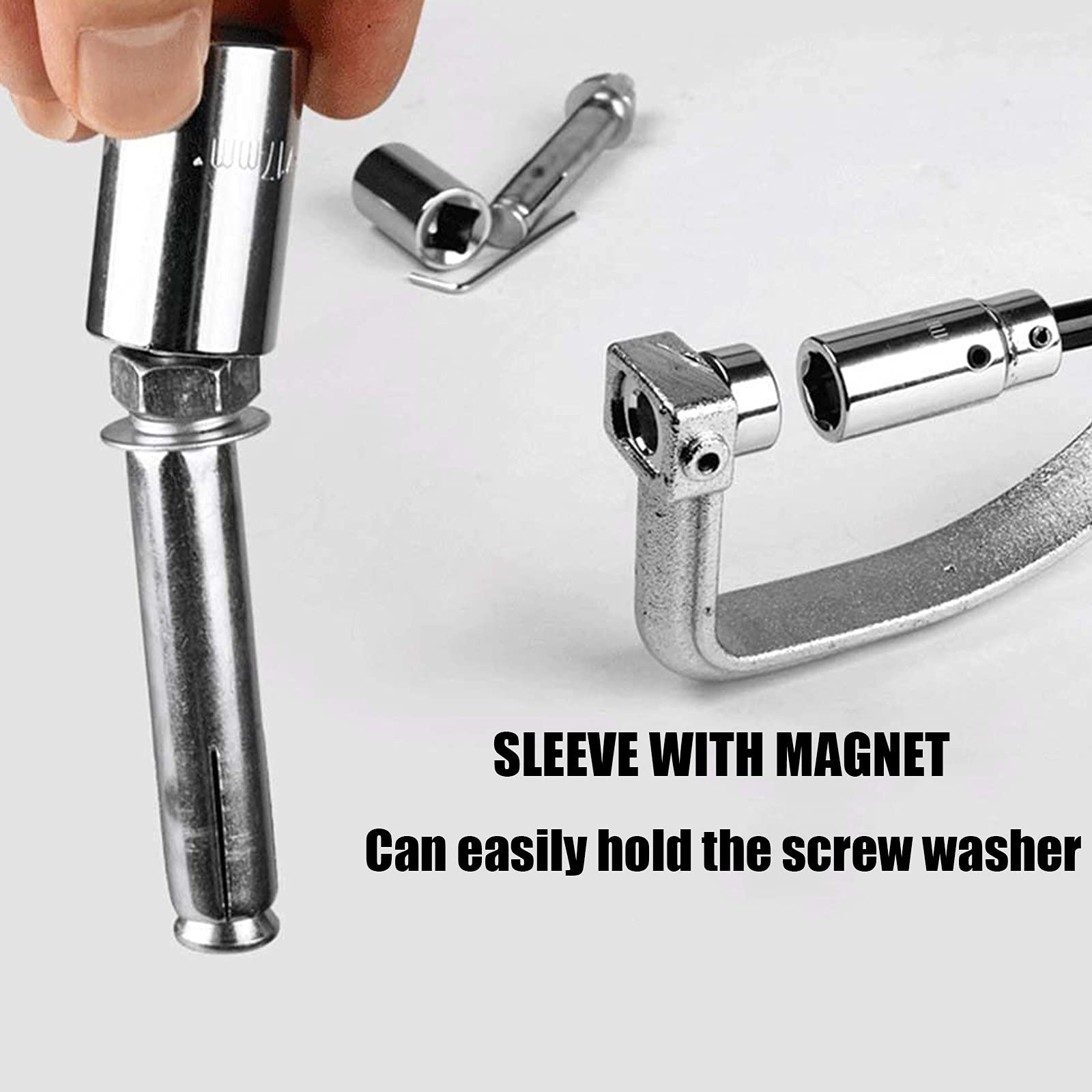 AC Disassembly Tool Wrench - Heavy Duty Magnetic Screwdriver Set with Interchangeable M12/M14/M17 Sockets for HVAC Maintenance & High Altitude Repairs | Perfect for Professional Technicians & DIY Home Air Conditioning Repair