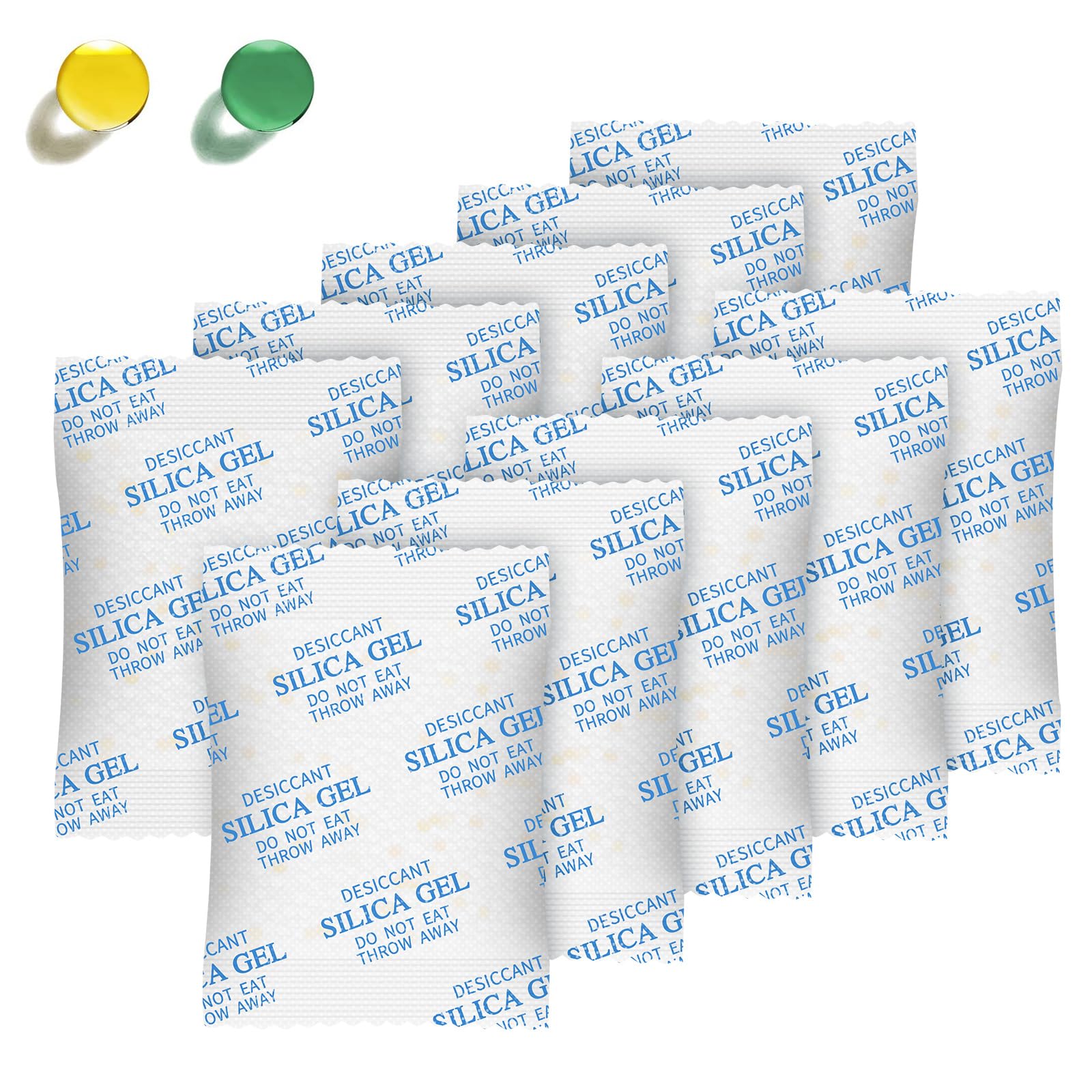 Premium 10 Gram Silica Gel Desiccant Packs (120 Count) - Food Safe Moisture Absorbers with Color Indicator for Food Storage, Electronics, Jewelry & Home Use | Ideal for Dry Storage, Closets, Safes & Travel
