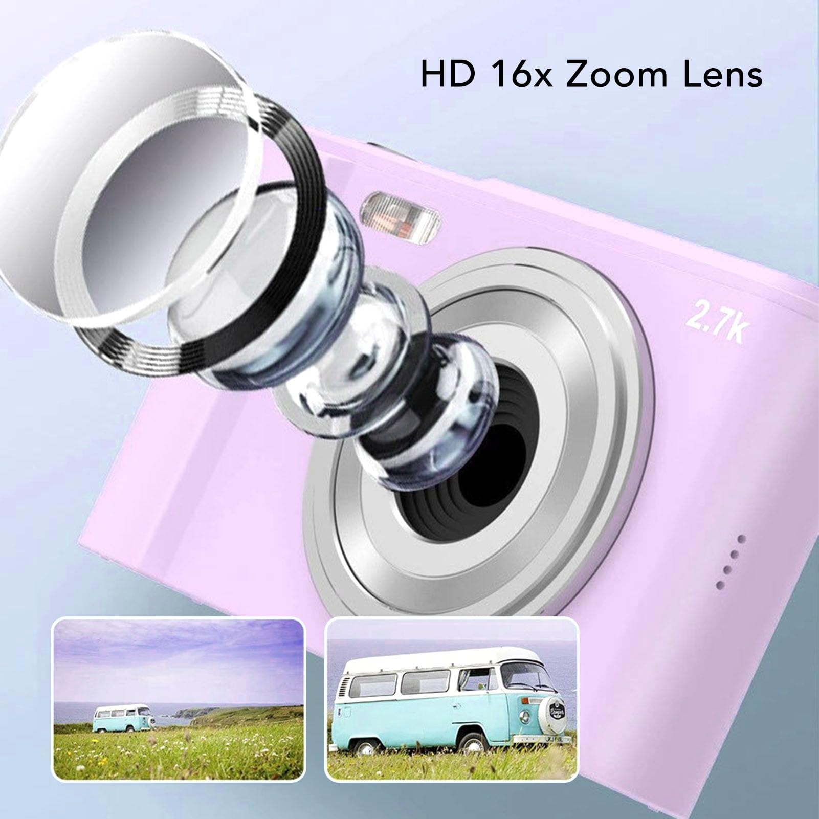 48MP HD Digital Camera for Travel & Vlogging - 16x Zoom, 2.88