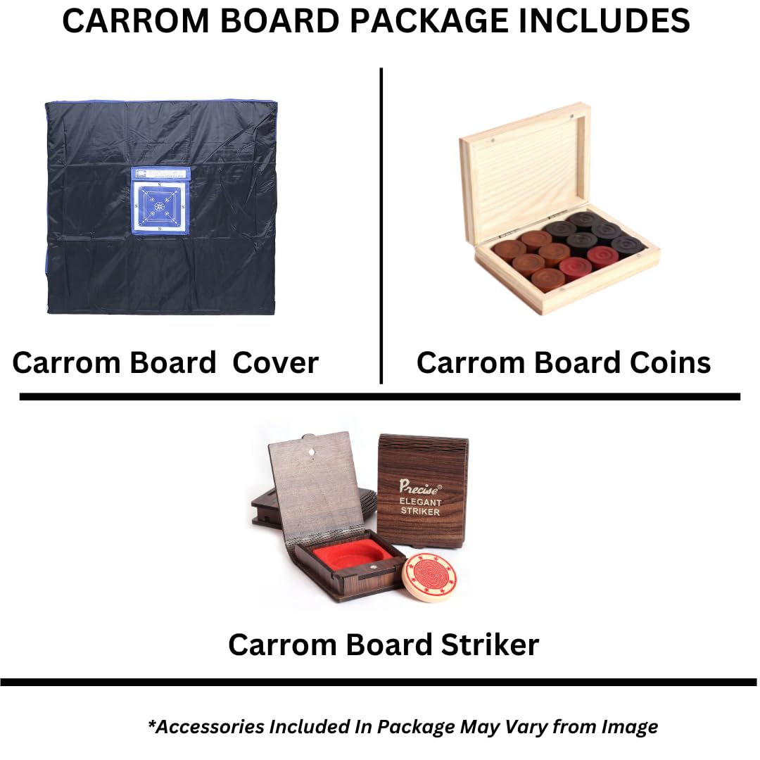 Champion Bulldog Jumbo English Plywood Carrom Board Game Set with Coins & Striker - 12mm Thick AICF & ICF Approved for International Tournaments | Perfect for Family Game Nights, Competitive Play, and Indoor Recreation