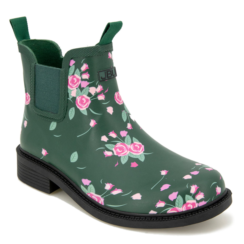 JAMBU Women's Chelsea Rain Boots - Waterproof Ankle Boots for Wet Weather, Gardening, and Outdoor Activities | Final Sale