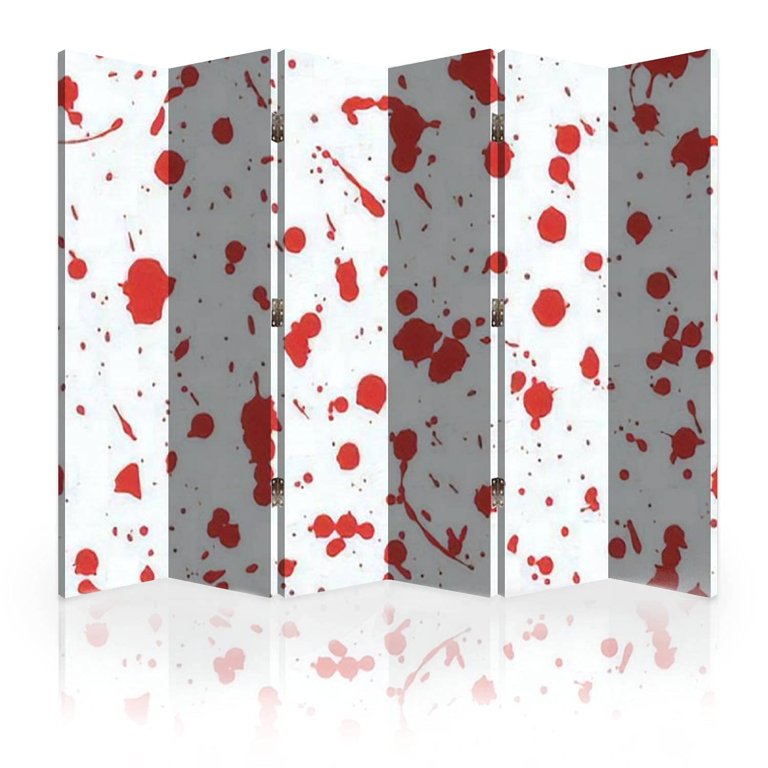 6-Panel Canvas Room Divider Screen with Halloween Blood Pattern - Folding Privacy Partition for Home Decor, Office Space & Event Separation | Perfect for Halloween Decorations, Room Dividers & Interior Design