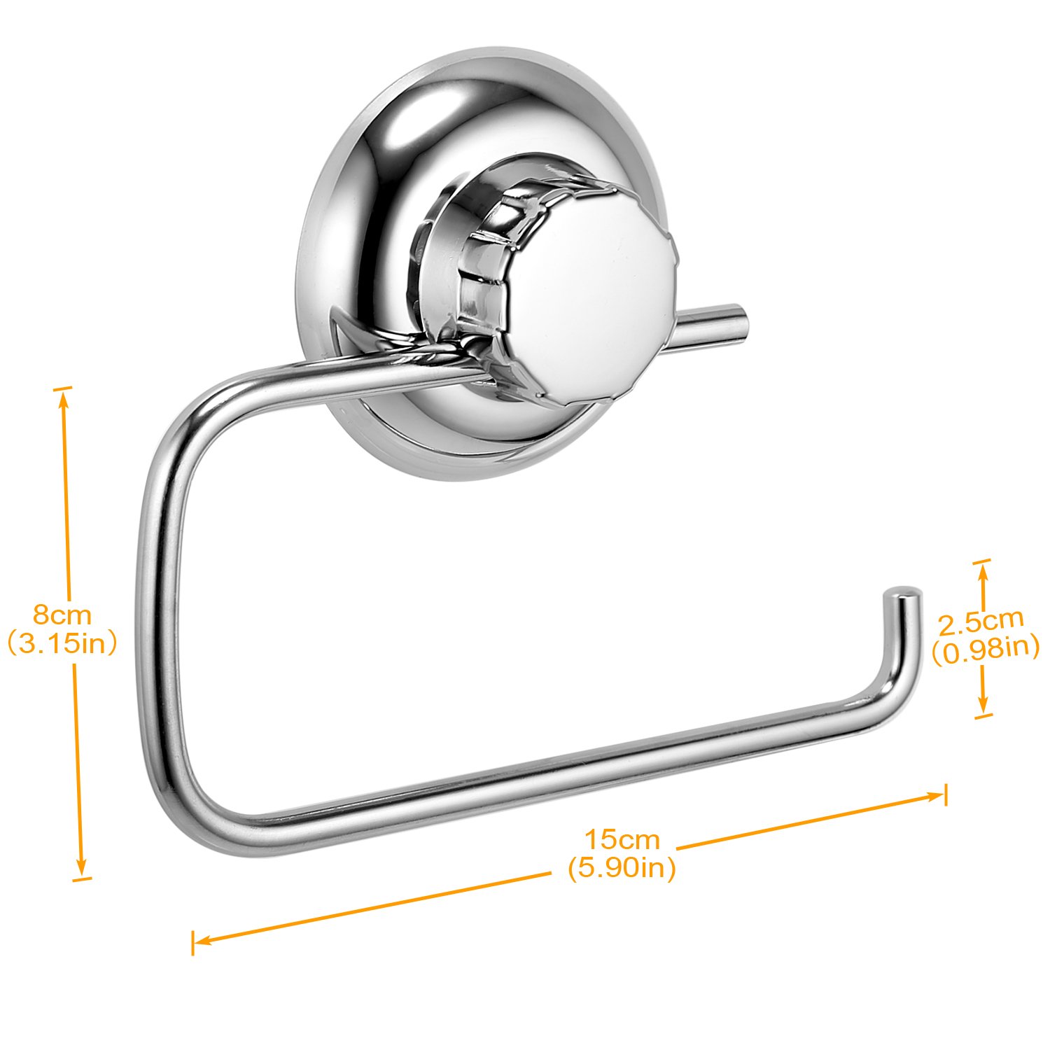 Stainless Steel Toilet Paper Holder - No Drilling, Suction Cup - Bathroom & Kitchen Towel Hanger for Home Use