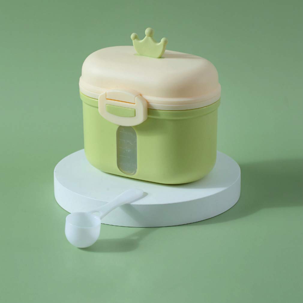 Portable Baby Milk Powder Dispenser & Snack Storage Box - Sealed, Moisture-Proof, Travel-Friendly (Green Fruit Green, Small) | Perfect for On-the-Go Feeding, Daycare, and Outdoor Activities