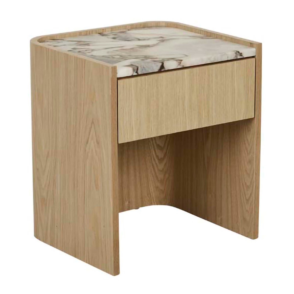 Globe West Elsie Bedside Table - Modern Nightstand with Storage Drawer for Bedroom, Living Room & Office - Stylish Wooden End Table with Shelf