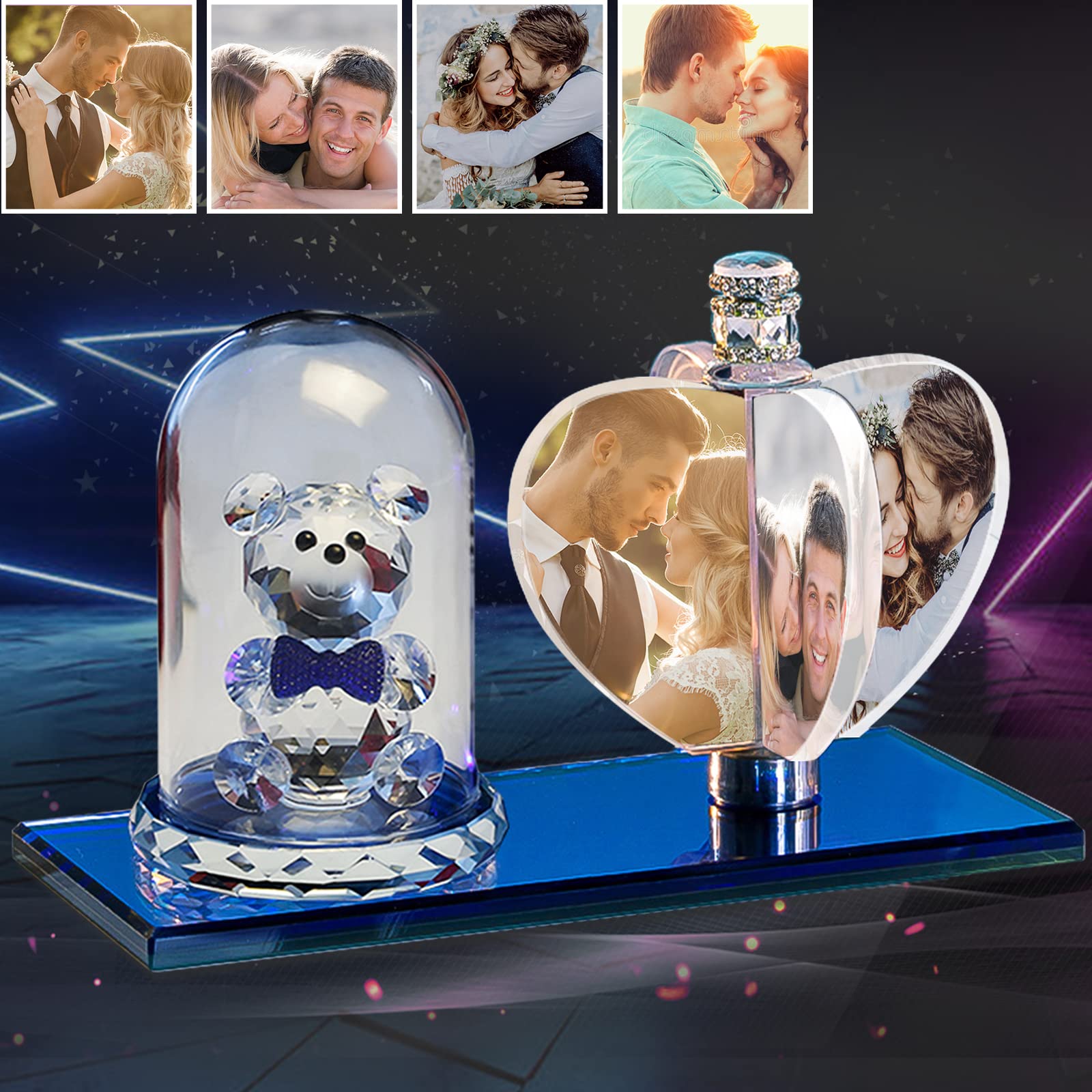 Custom 3D Photo Crystal Lamp - Personalized Windmill Photo Frame with Pictures | Unique Anniversary, Birthday & Christmas Gift | Perfect for Home Decor, Night Light & Special Occasions