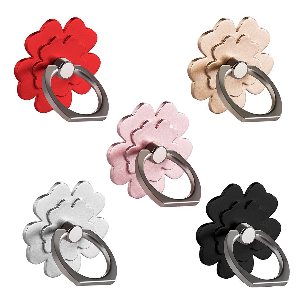Universal Rotating Phone Grip Stand with Cute Summer Flower & Animal Designs - 360° Swivel Kickstand & Ring Holder for Smartphones (Pack of 5) - Perfect for Hands-Free Viewing, Selfies & Secure Grip
