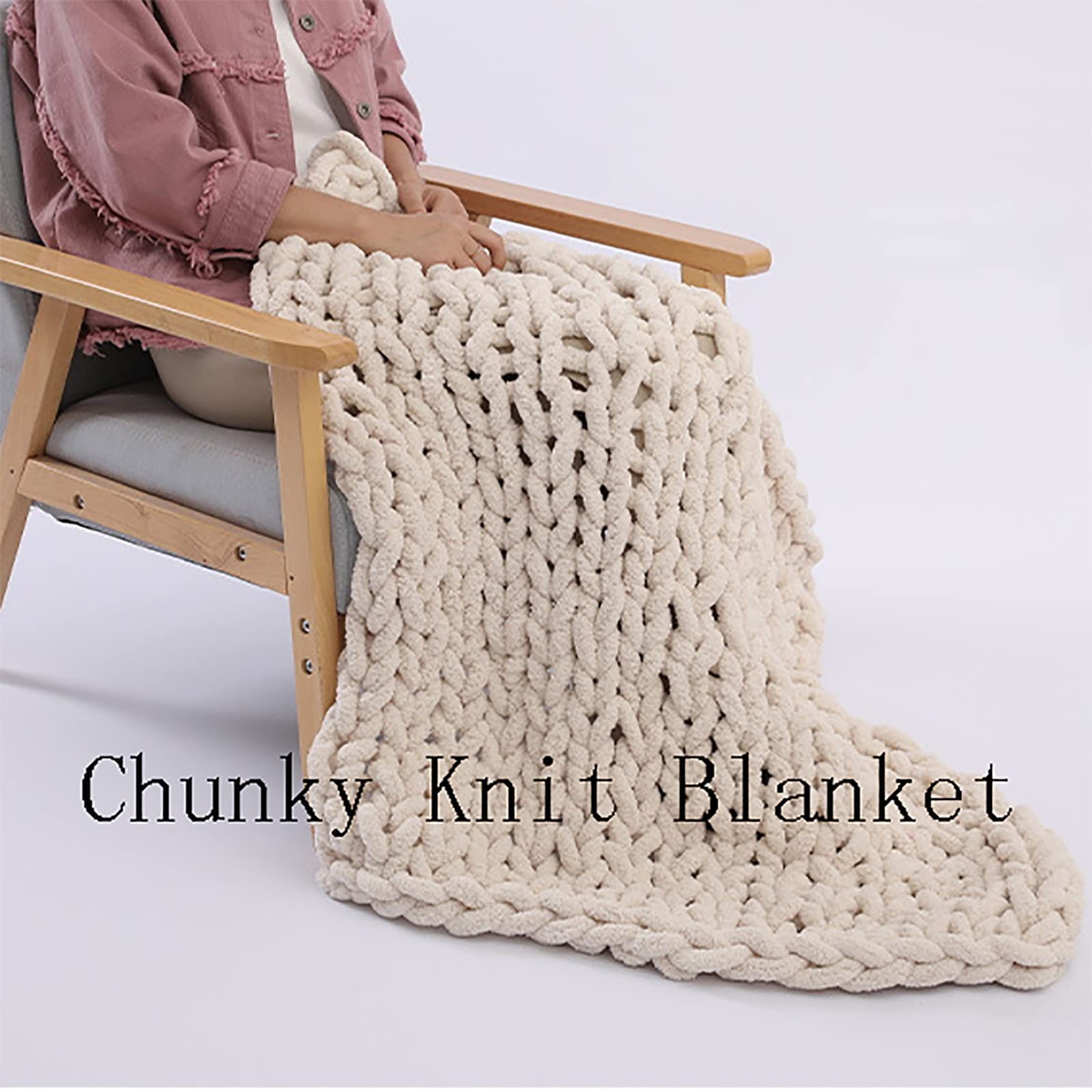 Handmade Chunky Knit Blanket - Super Soft & Warm Throw Blanket for Bed, Couch, Sofa - Cozy Home Decor & Pet Blanket - Perfect for Living Room, Bedroom & Winter Nights